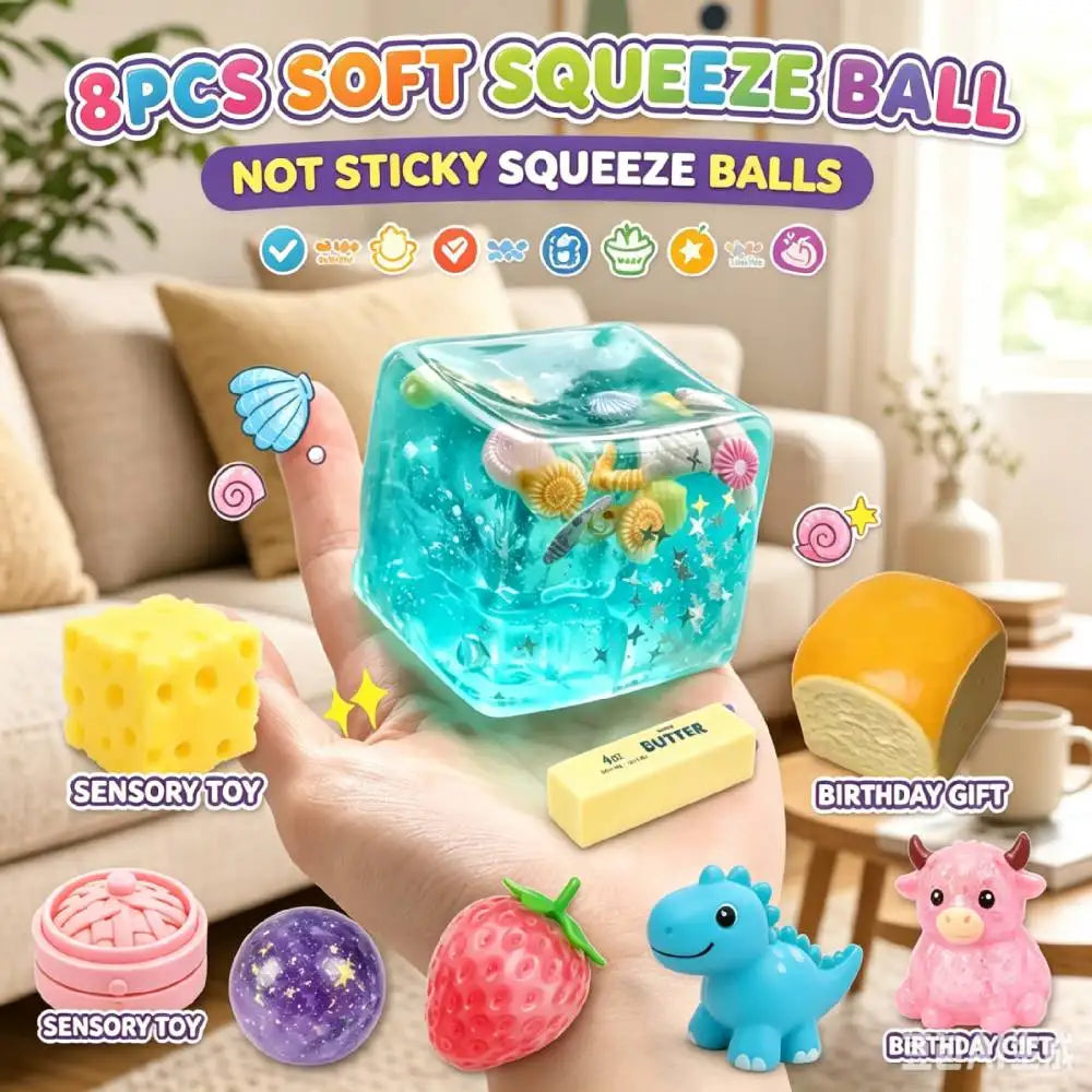 MoMo Mystery Squishy Box™ | 8 Random Slow-Rising Sensory Toys