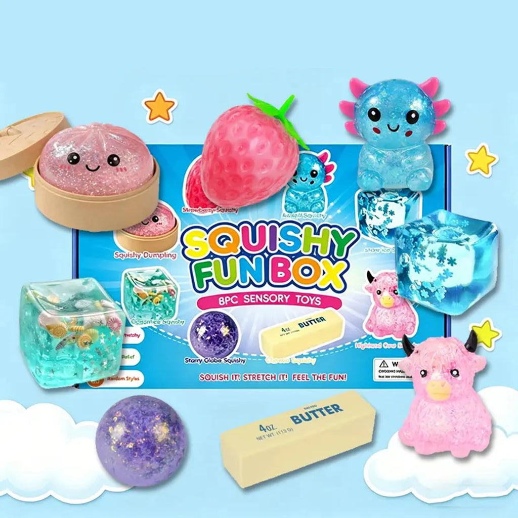 MoMo Mystery Squishy Box™ | 8 Random Slow-Rising Sensory Toys
